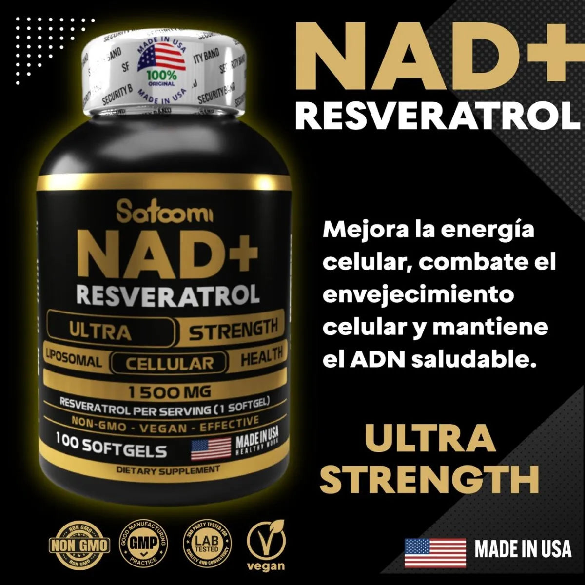 Suplemento Nad + Resveratrol 1500 Mg