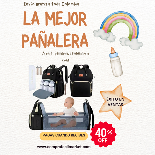 Pañalera-Cuna-Cambiador 3 en 1